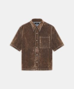 VELVET CAMP SHIRT - TAN
