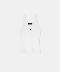 WOMEN - WOMEN'S MA EMBROIDERED RIBBED TANK - White