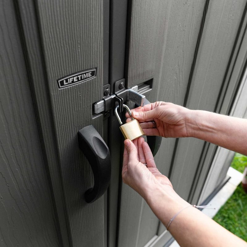15 Ft. x 8 Ft. High-Density Polyethylene (Plastic) Steel Reinforced Outdoor Storage Shed - Image 6