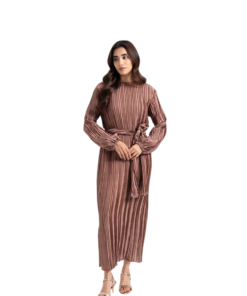 Ezanora Pleated Puff Sleeve Dress